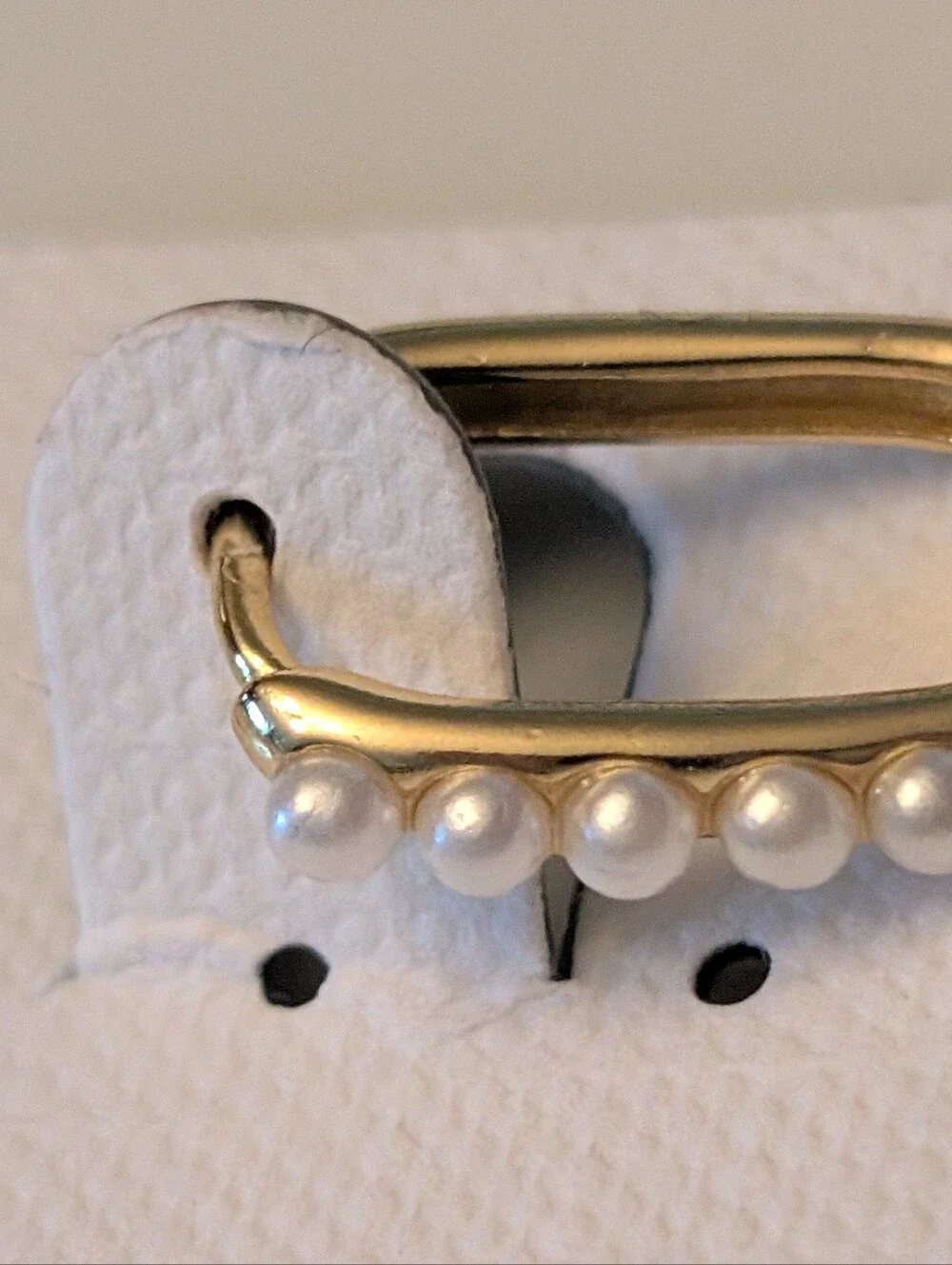 Argento Vivo Gold-Plated Hoop Earrings with White Pearls - Picture 4 of 5